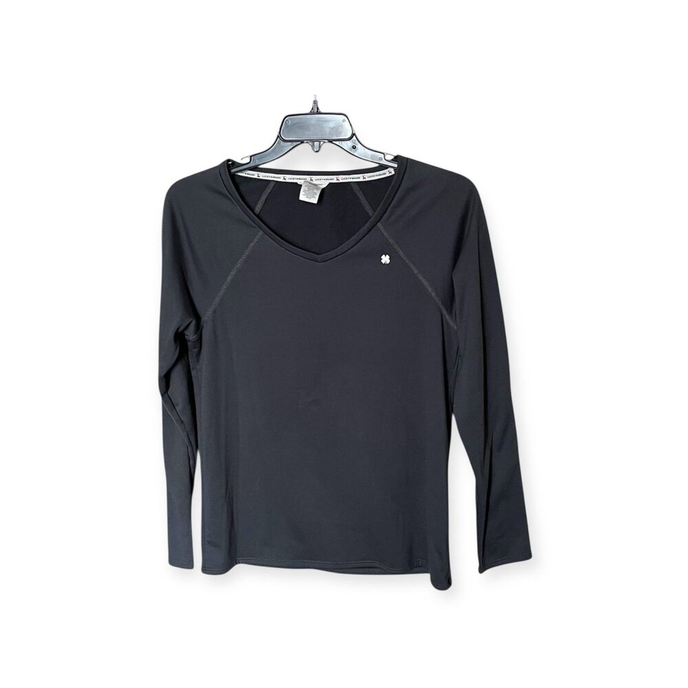 Lucky Brand Gray Fleece Base Layer V Neck Long Sleeve Top Shirt Size XL